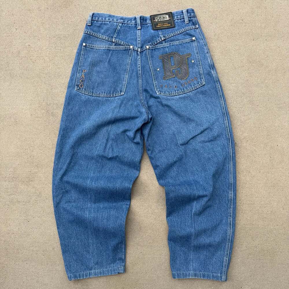 Vintage 90s Paco Sports International Baggy Denim Jeans With Embroidered Back Po